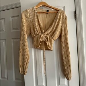 Beige pleated top